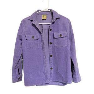 Thereabouts Girls Purple Corduroy Button Down Shirt Jacket Shacket Size Large 14